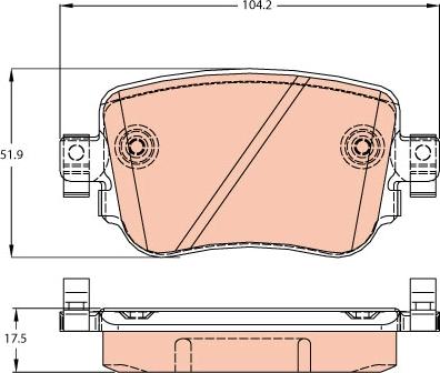 TRW GDB2042 - Komplet zavornih oblog, ploscne (kolutne) zavore parts5.com