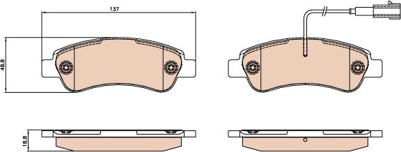 TRW GDB2068 - Set placute frana,frana disc parts5.com