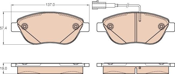 TRW GDB2001 - Set placute frana,frana disc parts5.com