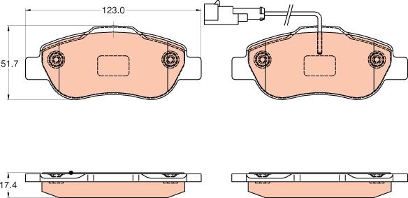 TRW GDB2039 - Juego de pastillas de freno parts5.com