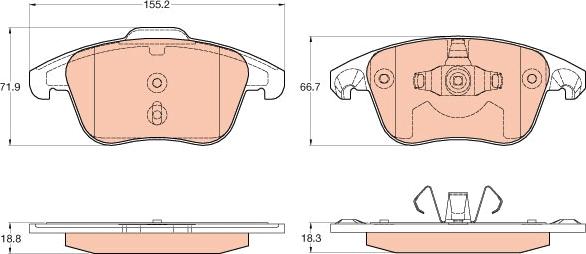 TRW GDB2025 - Brake Pad Set, disc brake parts5.com