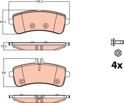 TRW GDB2079 - Set placute frana,frana disc parts5.com