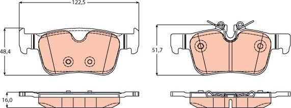 TRW GDB2168 - Комплект спирачно феродо, дискови спирачки parts5.com