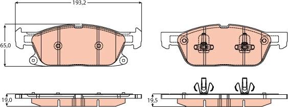 TRW GDB2167 - Σετ τακάκια, δισκόφρενα parts5.com