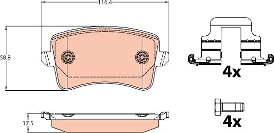 TRW GDB2107 - Set placute frana,frana disc parts5.com