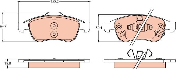 TRW GDB2111 - Brake Pad Set, disc brake parts5.com