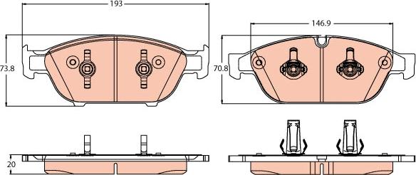 TRW GDB2113 - Тормозные колодки, дисковые, комплект parts5.com