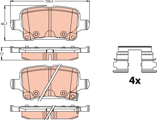 TRW GDB2180 - Brake Pad Set, disc brake parts5.com