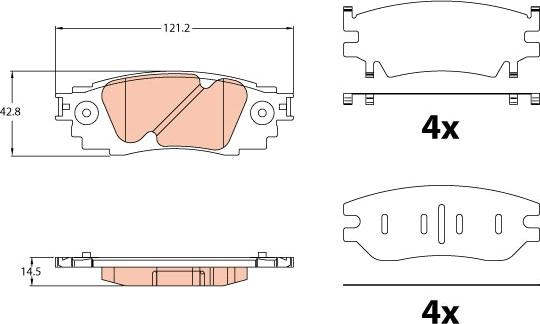 TRW GDB2183 - Set placute frana,frana disc parts5.com