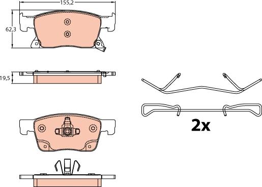 TRW GDB2139 - Brake Pad Set, disc brake parts5.com