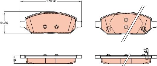 TRW GDB2135 - Тормозные колодки, дисковые, комплект parts5.com