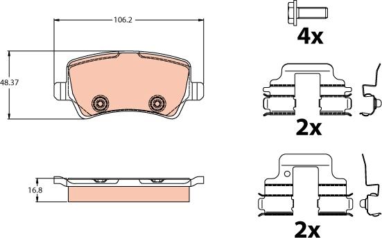 TRW GDB2125 - Set placute frana,frana disc parts5.com