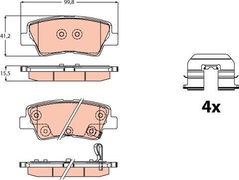 TRW GDB2173 - Sada brzdových destiček, kotoučová brzda parts5.com