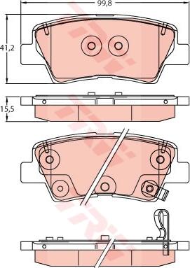 TRW GDB2242 - Sada brzdových destiček, kotoučová brzda parts5.com