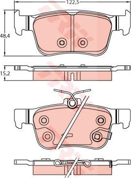 TRW GDB2256 - Komplet zavornih oblog, ploscne (kolutne) zavore parts5.com