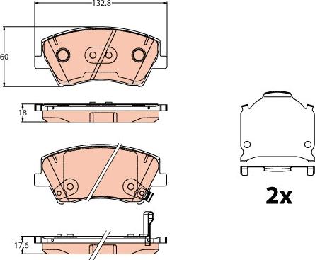 TRW GDB2203 - Piduriklotsi komplekt,ketaspidur parts5.com