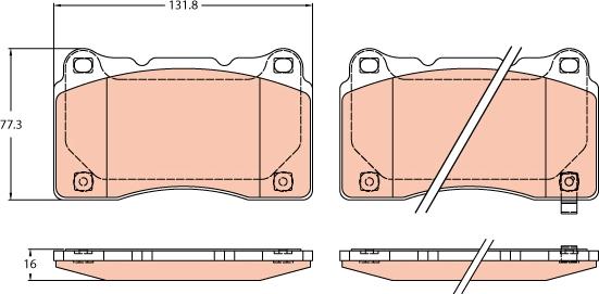 TRW GDB2237 - Komplet zavornih oblog, ploscne (kolutne) zavore parts5.com