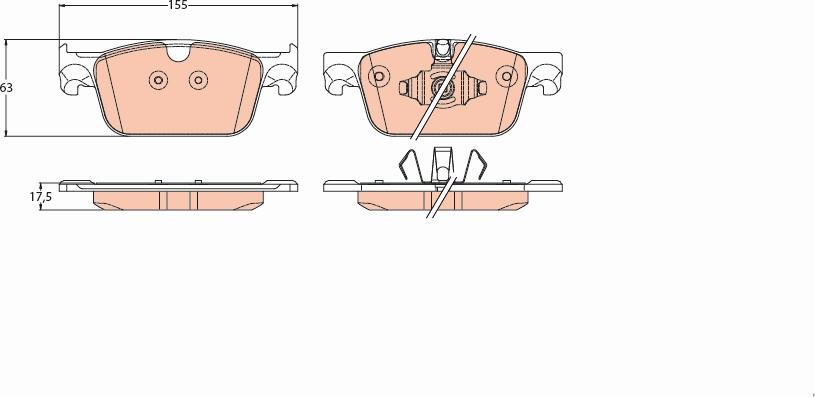 TRW GDB2221 - Piduriklotsi komplekt,ketaspidur parts5.com