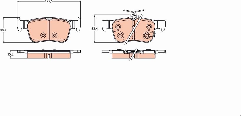 TRW GDB2223 - Zestaw klocków hamulcowych, hamulce tarczowe parts5.com