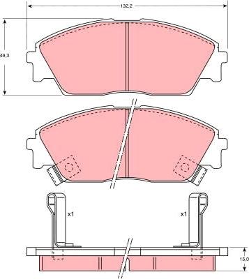 TRW GDB763 - Комплект спирачно феродо, дискови спирачки parts5.com