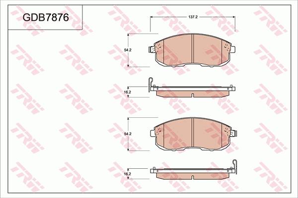 TRW GDB7876 - Komplet kočnih obloga, disk kočnica parts5.com