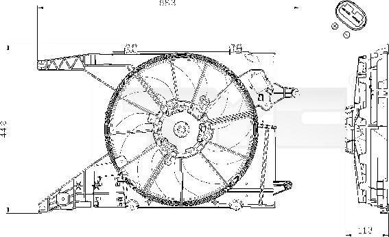 TYC 828-0002 - Ventilátor chladenia motora parts5.com