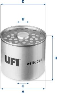 UFI 24.360.00 - Filtar za gorivo parts5.com