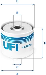 UFI 24.360.01 - Filtre à carburant parts5.com