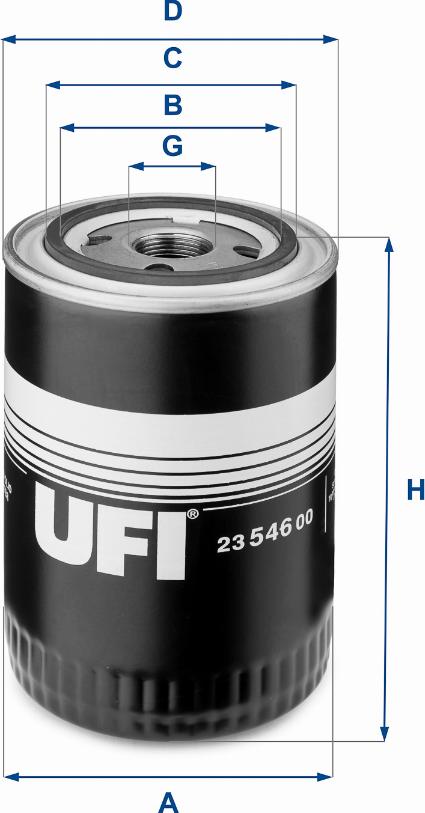 UFI 23.546.00 - Filtru ulei parts5.com