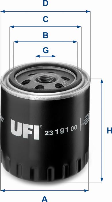 UFI 23.191.00 - Olejový filter parts5.com