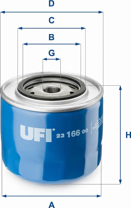 UFI 23.166.00 - Oil Filter parts5.com