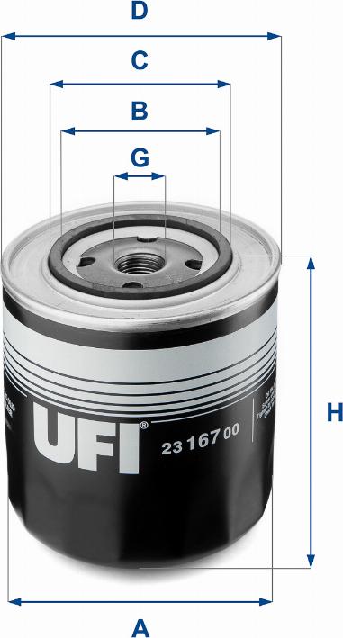 UFI 23.167.00 - Filtar za ulje parts5.com