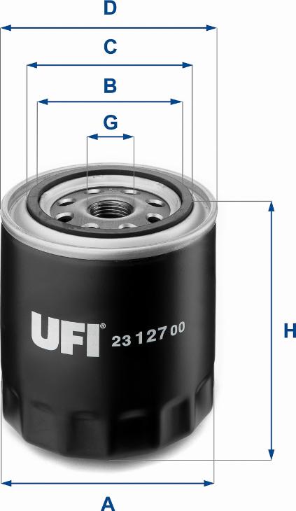 UFI 23.127.00 - Öljynsuodatin parts5.com