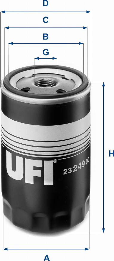 UFI 23.249.00 - Oljni filter parts5.com