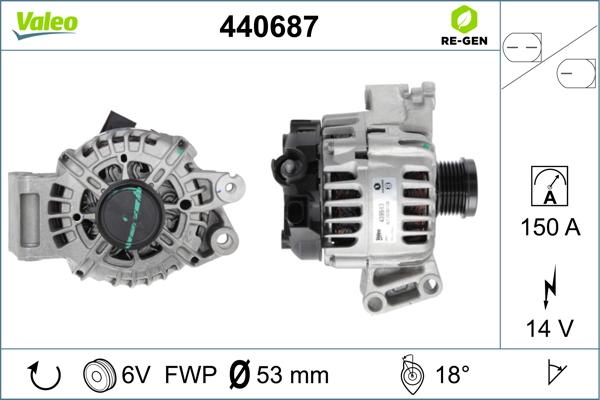 Valeo 440687 - Генератор parts5.com