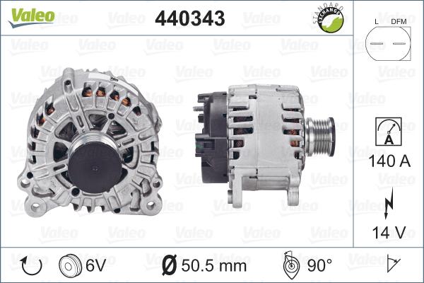 Valeo 440343 - Generator / Alternator parts5.com