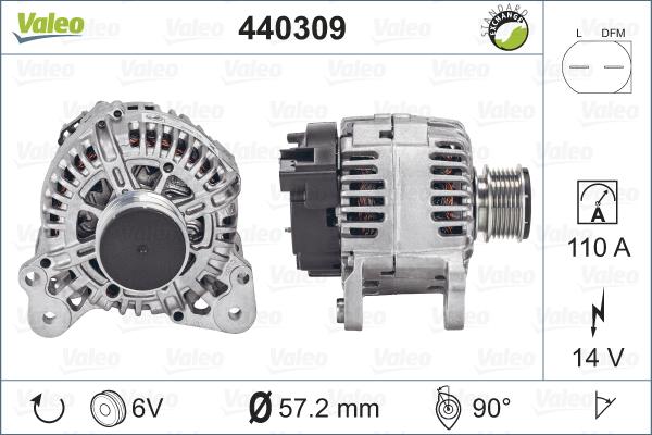 Valeo 440309 - Generator / Alternator parts5.com