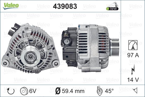 Valeo 439083 - Generator / Alternator parts5.com