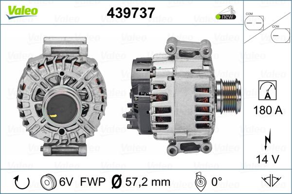 Valeo 439737 - Генератор parts5.com