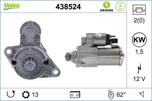 Valeo 438524 - Μίζα parts5.com