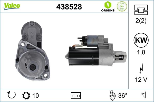 Valeo 438528 - Rozrusznik parts5.com