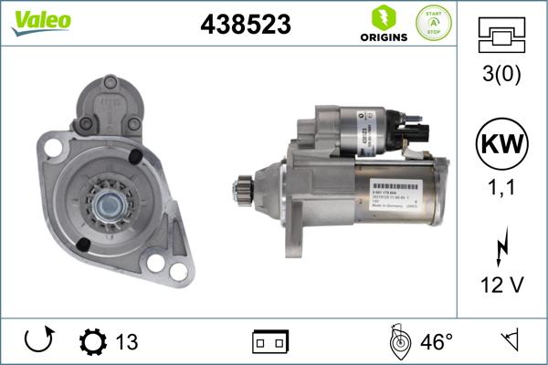 Valeo 438523 - Starter parts5.com