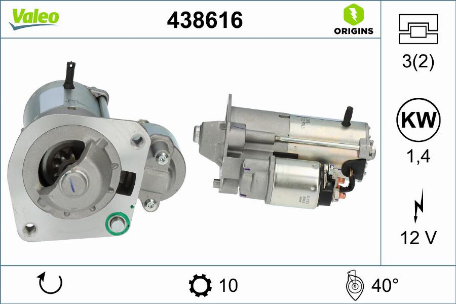 Valeo 438616 - Motor de arranque parts5.com