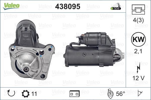 Valeo 438095 - Μίζα parts5.com