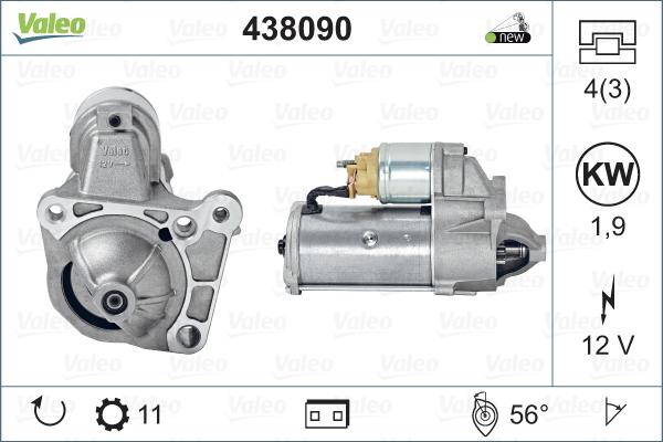 Valeo 438090 - Rozrusznik parts5.com