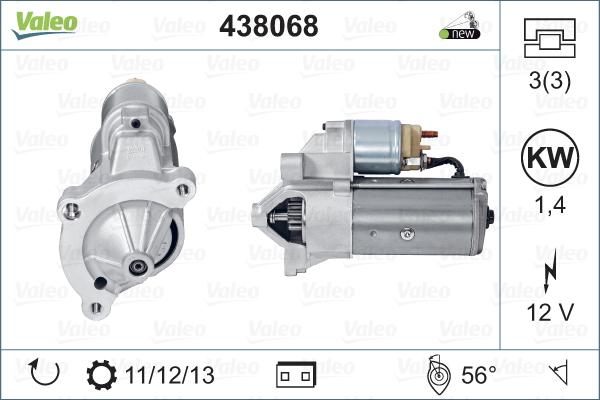 Valeo 438068 - Önindító parts5.com