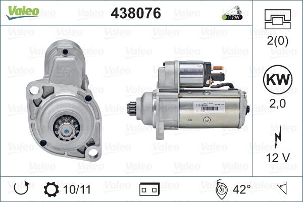 Valeo 438076 - Motor de arranque parts5.com