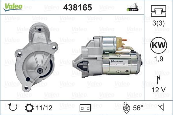 Valeo 438165 - Käynnistinmoottori parts5.com