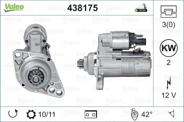 Valeo 438175 - Motor de arranque parts5.com