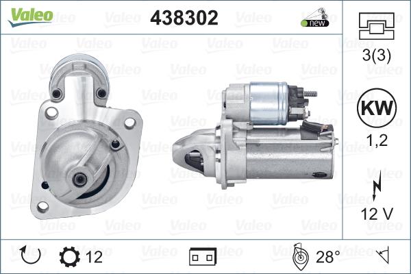 Valeo 438302 - Motor de arranque parts5.com